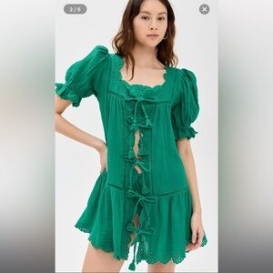 Mae Short Sleeve Coverup Dress Green